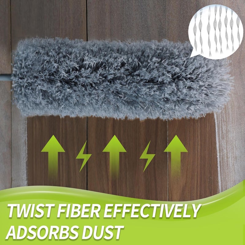 IVYROLL Cobweb Duster with Extension Pole, 100'' Microfiber & Chenille Ceiling Cleaner Kit, Reusable Feather Duster, Bendable, Washable - Image 5